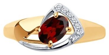 Кольцо Diamant 51-310-01028-2_185 размер 18.5 вес 1.65 г золото, гранат купить,163421