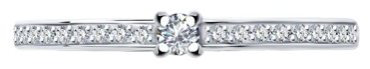 Кольцо SOKOLOV 1012026 размер 16.5 вес 1.15 г золото, бриллиант купить,208566