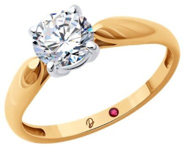 Кольцо Diamant 51-210-02369-1_18 размер 18 вес 2.52 г золото, рубин купить,795876