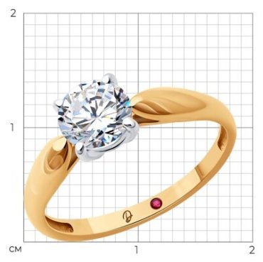 Кольцо Diamant 51-210-02369-1_18 размер 18 вес 2.52 г золото, рубин купить,795876