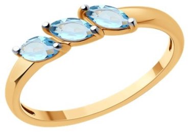 Кольцо Diamant 51-310-02012-1_17 размер 17 вес 1.74 г золото, топаз купить,146642