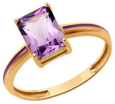 Кольцо Diamant 51-310-02171-3_175 размер 17.5 вес 2.14 г золото, аметист купить,169129