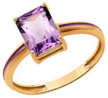 Кольцо Diamant 51-310-02171-3_175 размер 17.5 вес 2.14 г золото, аметист купить,169129
