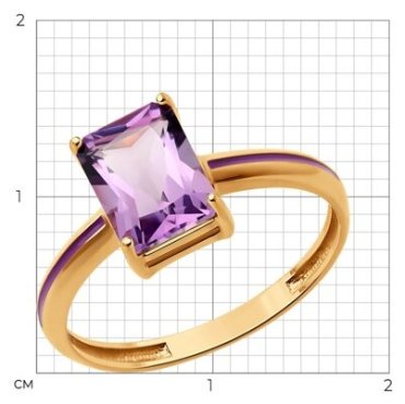 Кольцо Diamant 51-310-02171-3_175 размер 17.5 вес 2.14 г золото, аметист купить,169129