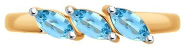 Кольцо Diamant 51-310-02012-1_17 размер 17 вес 1.74 г золото, топаз купить,146642