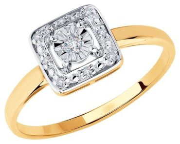 Кольцо Diamant 51-210-00306-1_18-5 размер 18.5 вес 1.64 г золото, бриллиант купить,351239