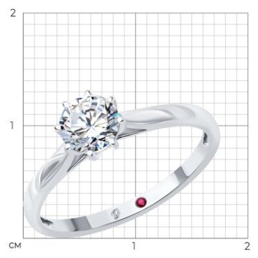 Кольцо Diamant 52-210-02347-1_165 размер 16.5 вес 1.92 г золото, рубин