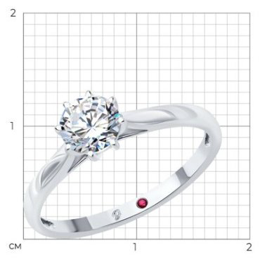 Кольцо Diamant 52-210-02347-1_165 размер 16.5 вес 1.92 г золото, рубин купить,703356