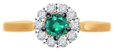 Кольцо Diamant 51-210-01779-2_17 размер 17 вес 1.57 г золото, изумруд купить,543909