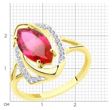 Кольцо Diamant 53-310-00659-4_18 размер 18 вес 2.343 г золото, корунд купить,226172