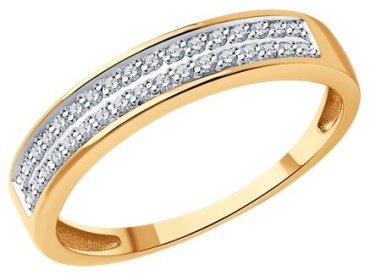 Кольцо Diamant 51-210-01922-1_17 размер 17 вес 1.7 г золото, бриллиант купить,331853