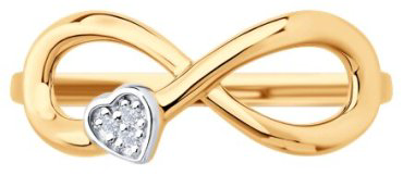 Кольцо Diamant 51-110-02865-1_155 размер 15.5 вес 1.74 г золото, фианит купить,137949