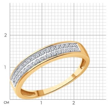Кольцо Diamant 51-210-01922-1_17 размер 17 вес 1.7 г золото, бриллиант купить,331853