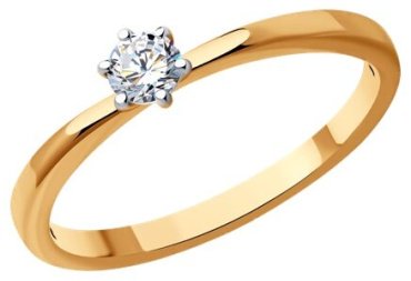 Кольцо Diamant 51-210-01780-1_165 размер 16.5 вес 1.655 г золото, бриллиант