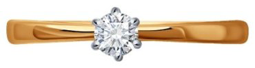 Кольцо Diamant 51-210-01780-1_165 размер 16.5 вес 1.655 г золото, бриллиант купить,365200
