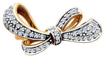 Кольцо Diamant 51-210-02332-1_175 размер 17.5 вес 2.45 г золото, бриллиант купить,472397