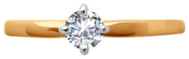 Кольцо Diamant 51-110-01924-1 размер 17 вес 1.24 г золото, фианит купить,119708