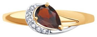 Кольцо Diamant 51-310-01020-2 размер 17 вес 1.28 г золото, гранат, фианит купить,141958