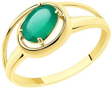 Кольцо Diamant 53-310-00805-3_18 размер 18 вес 1.67 г золото, агат купить,169500