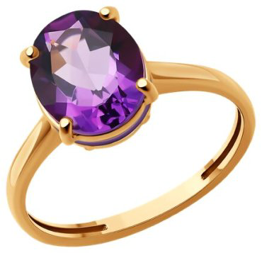 Кольцо Diamant 51-310-02463-3_17 размер 17 вес 2.45 г золото, аметист купить,211274