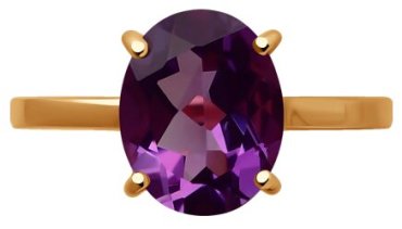 Кольцо Diamant 51-310-02463-3_17 размер 17 вес 2.45 г золото, аметист купить,211274