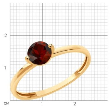Кольцо Diamant 51-310-02196-3_175 размер 17.5 вес 1.21 г золото, гранат купить,104124