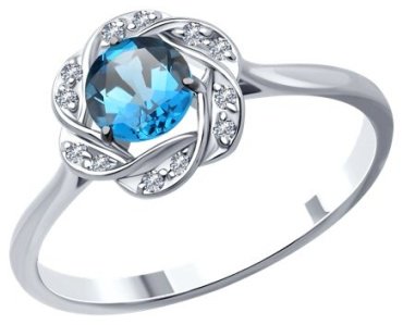 Кольцо Diamant 52-310-01746-2_17 размер 17 вес 1.87 г золото, топаз купить,203978