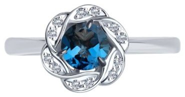 Кольцо Diamant 52-310-01746-2_17 размер 17 вес 1.87 г золото, топаз купить,203978