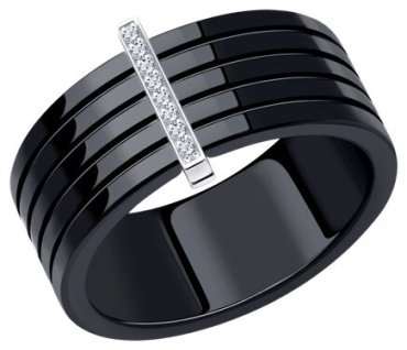 Кольцо SOKOLOV Diamonds 6015113-3 размер 18.5 вес 0.32 г золото, керамика, бриллиант купить,109577