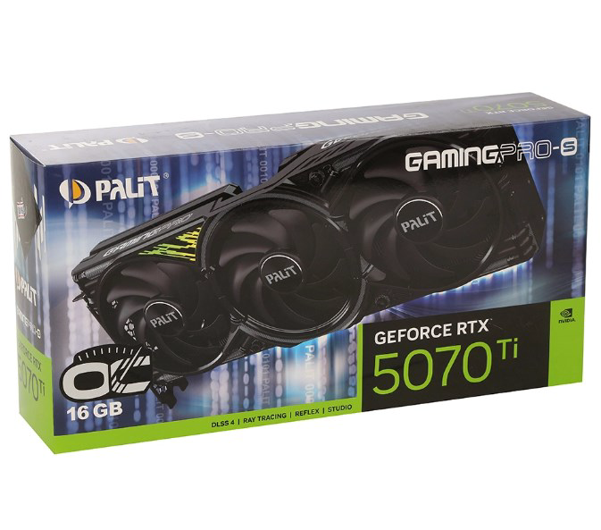 Видеокарта Palit RTX 5070 Ti GamingPro-S OC 16 GB NE7507TS19T2-GB2031U