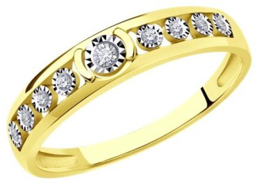 Кольцо Diamant 53-210-01275-1 размер 18 вес 1.8 г золото, бриллиант купить,359776