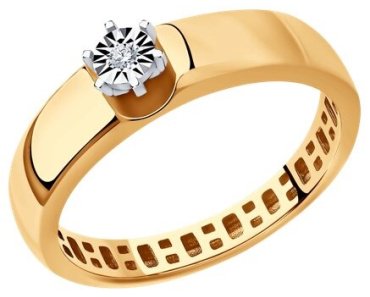 Кольцо Diamant 51-210-01419-1_185 размер 18.5 вес 2.02 г золото, бриллиант купить,421063