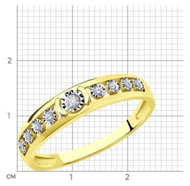 Кольцо Diamant 53-210-01275-1 размер 18 вес 1.8 г золото, бриллиант купить,359776