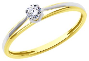 Кольцо Diamant 53-110-02231-1 размер 16 вес 1.13 г золото, фианит