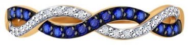 Кольцо Diamant 51-210-01826-1_175 размер 17.5 вес 1.31 г золото, сапфир купить,350167