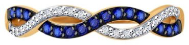 Кольцо Diamant 51-210-01826-1_175 размер 17.5 вес 1.31 г золото, сапфир купить,350167