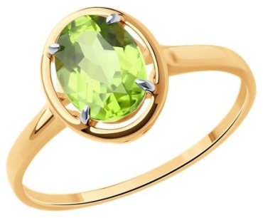 Кольцо Diamant 51-310-01927-3_175 размер 17.5 вес 1.54 г золото, хризолит купить,113290