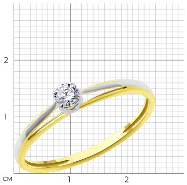Кольцо Diamant 53-110-02231-1 размер 17 вес 1.37 г золото, фианит купить,112212