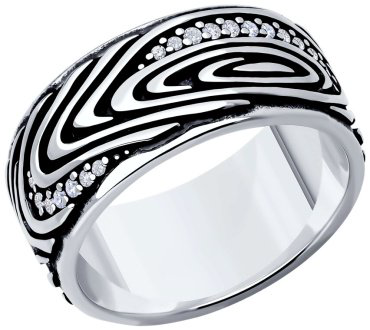 Кольцо Diamant 95-110-02132-1_23 размер 23 вес 13.3 г серебро, фианит купить,NaN