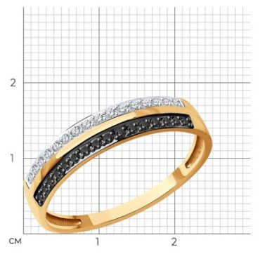 Кольцо Diamant 51-210-01921-2_175 размер 17.5 вес 1.43 г золото, бриллиант купить,283144