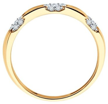 Кольцо Diamant 51-210-02035-1_16 размер 16 вес 1.67 г золото, бриллиант купить,369033