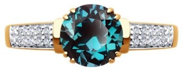 Кольцо Diamant 51-210-02350-1_185 размер 18.5 вес 1.83 г золото, александрит купить,321927