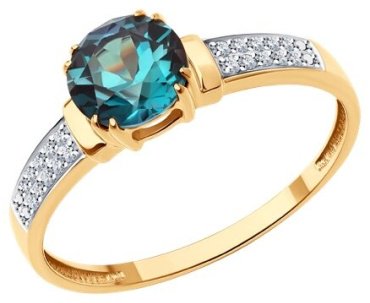 Кольцо Diamant 51-210-02350-1_185 размер 18.5 вес 1.83 г золото, александрит купить,321927
