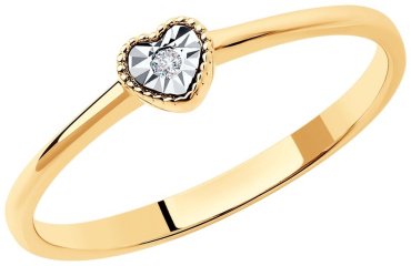 Кольцо Diamant 51-210-01219-1_16 размер 16 вес 98 г золото, бриллиант купить,NaN