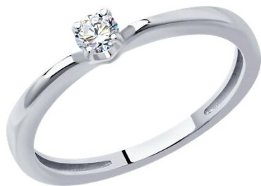 Кольцо Diamant 52-210-01674-1_175 размер 17.5 вес 1.87 г золото, бриллиант купить,415406