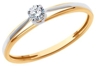 Кольцо Diamant 51-110-02231-1 размер 17 вес 1.34 г золото, фианит купить,107199