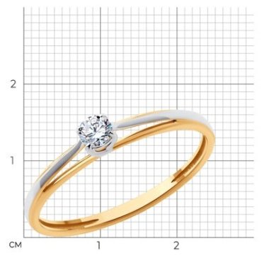 Кольцо Diamant 51-110-02231-1 размер 17 вес 1.34 г золото, фианит купить,107199