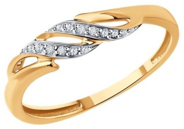 Кольцо Diamant 51-210-01904-1_175 размер 17.5 вес 1.55 г золото, бриллиант купить,314145