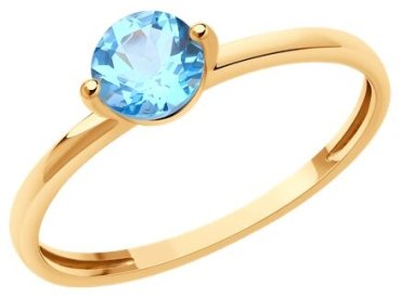 Кольцо Diamant 51-310-02196-1_165 размер 16.5 вес 1.04 г золото, топаз купить,111699