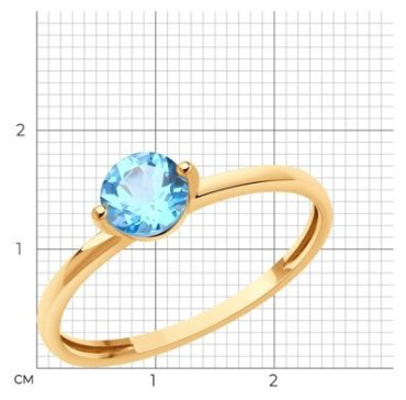 Кольцо Diamant 51-310-02196-1_165 размер 16.5 вес 1.04 г золото, топаз купить,111699